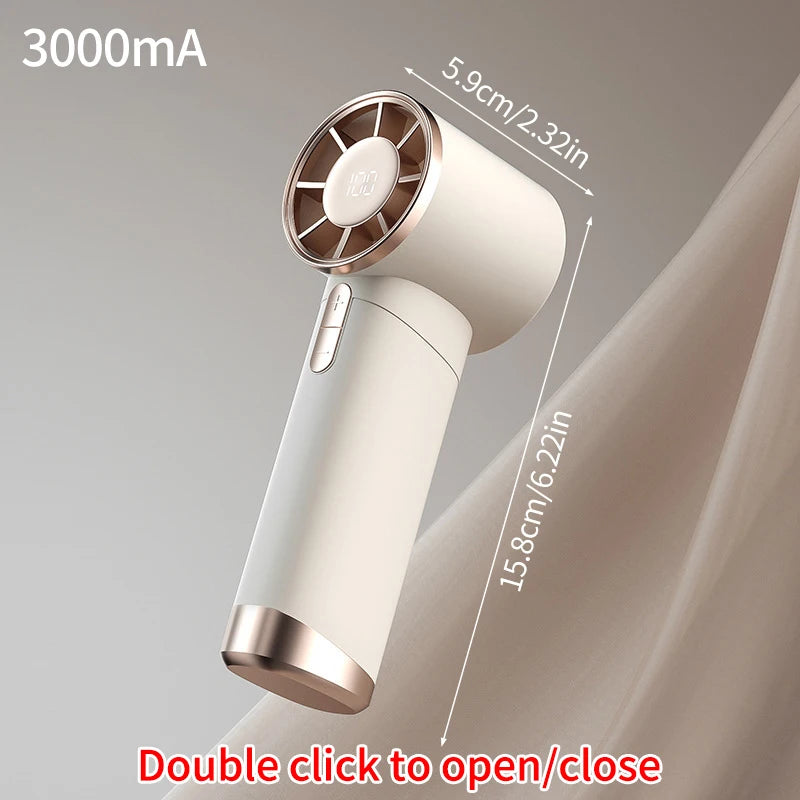 Mini Bladeless Handheld Electric Fan USB Rechargeable Portable High-Speed Personal Eyelash Fan for On-the-Go Cooling
