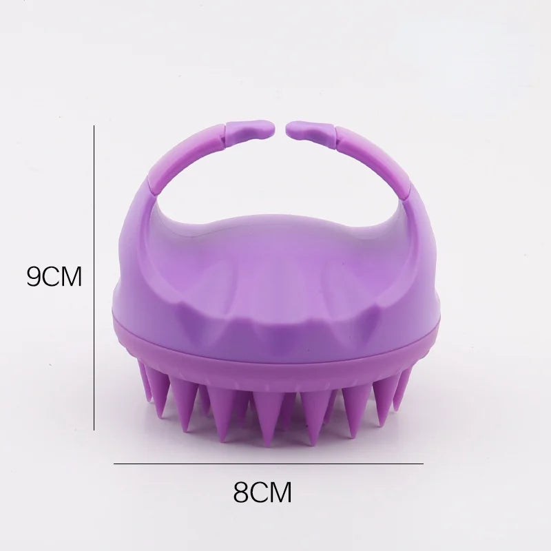 Portable Silicone Shampoo Brush Handheld Round Soft Scalp Massage Brush Bath Massage Brush Hair Shower Brush Comb Hair Care