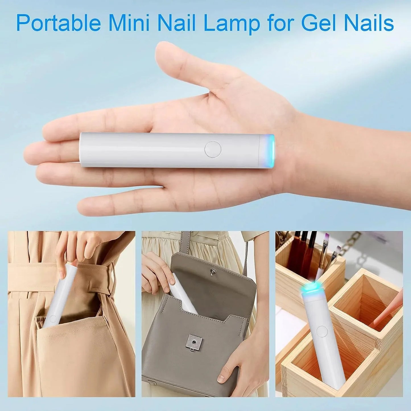 Portable Nail Dryer UV Led Lamp Rechargeable Quick Drying Varnish Gel Polish Curing Nail Lamp Nail Art Tool Home Salon Use