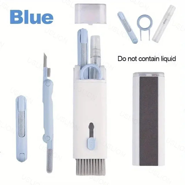 7-in-1 Computer Keyboard AirPods & Laptop Bluetooth Earphone Cleaning Kit - Brush Pen Keycap Puller Set for Tech Device Maintenance