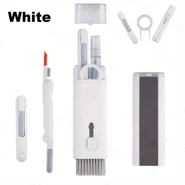 7-in-1 Computer Keyboard AirPods & Laptop Bluetooth Earphone Cleaning Kit - Brush Pen Keycap Puller Set for Tech Device Maintenance