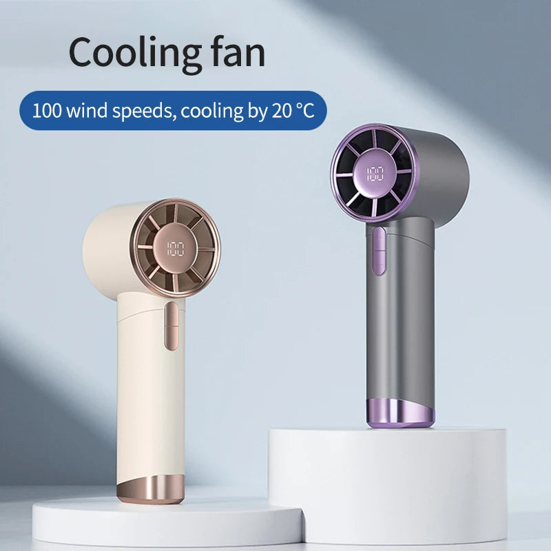 Mini Bladeless Handheld Electric Fan USB Rechargeable Portable High-Speed Personal Eyelash Fan for On-the-Go Cooling