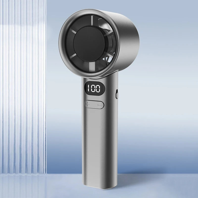 Mini Bladeless Handheld Electric Fan USB Rechargeable Portable High-Speed Personal Eyelash Fan for On-the-Go Cooling