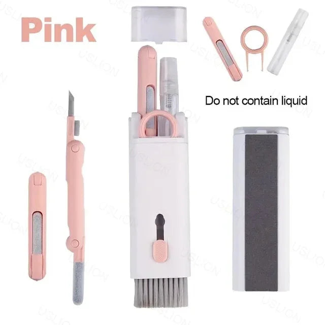 7-in-1 Computer Keyboard AirPods & Laptop Bluetooth Earphone Cleaning Kit - Brush Pen Keycap Puller Set for Tech Device Maintenance