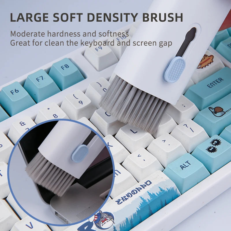 7-in-1 Computer Keyboard AirPods & Laptop Bluetooth Earphone Cleaning Kit - Brush Pen Keycap Puller Set for Tech Device Maintenance