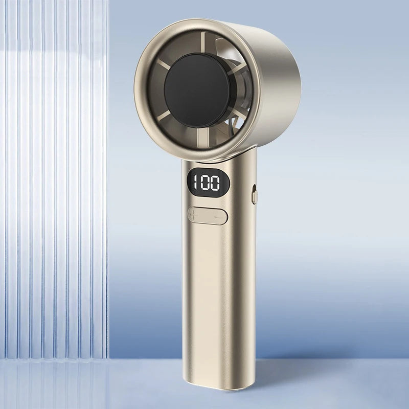Mini Bladeless Handheld Electric Fan USB Rechargeable Portable High-Speed Personal Eyelash Fan for On-the-Go Cooling