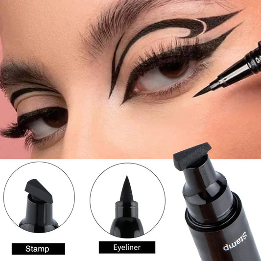 Double-ended 2 in1 Stamp Liquid Eyeliner Pencil Waterproof Lasting Fast Dry Black Seal Eye Liner Pen Make Up For Women Cosmetics