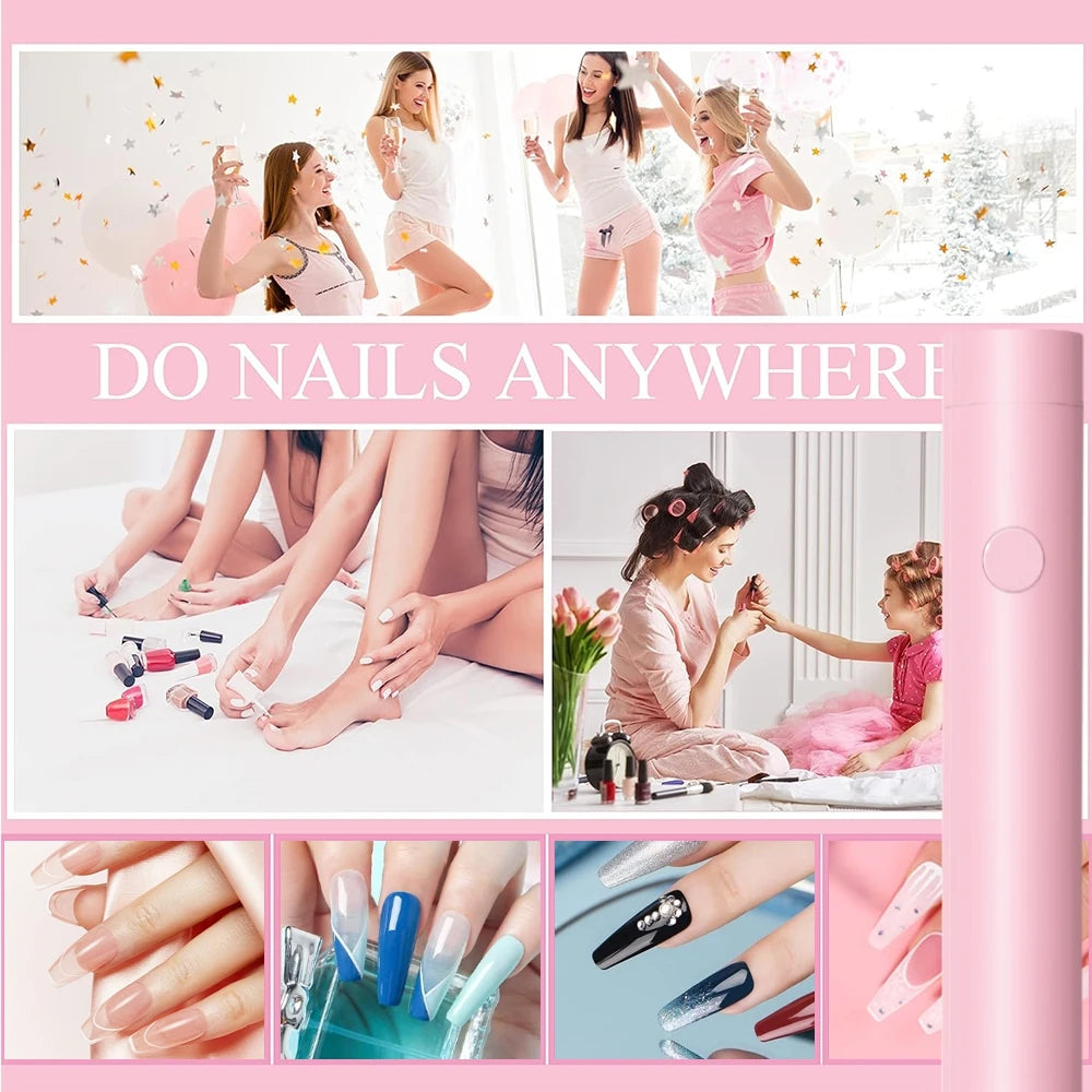 Portable Nail Dryer UV Led Lamp Rechargeable Quick Drying Varnish Gel Polish Curing Nail Lamp Nail Art Tool Home Salon Use