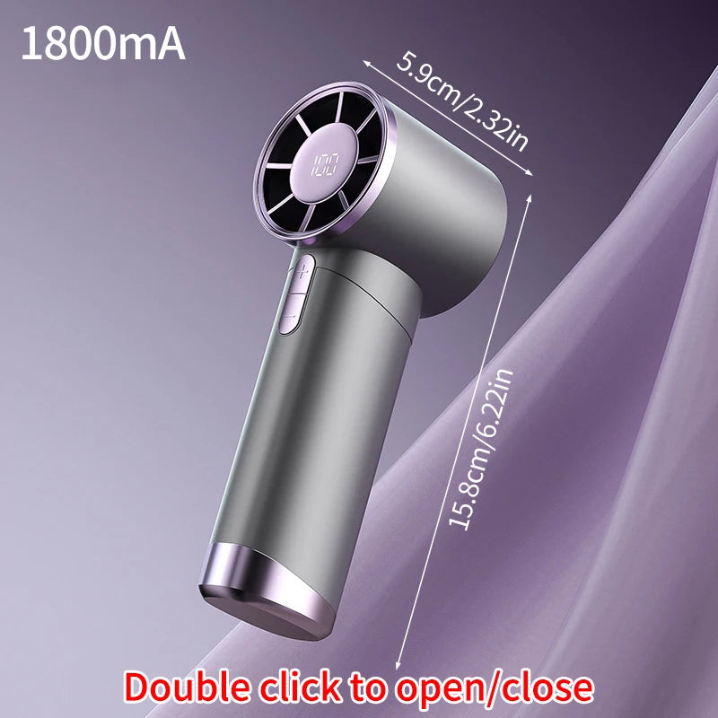 Mini Bladeless Handheld Electric Fan USB Rechargeable Portable High-Speed Personal Eyelash Fan for On-the-Go Cooling