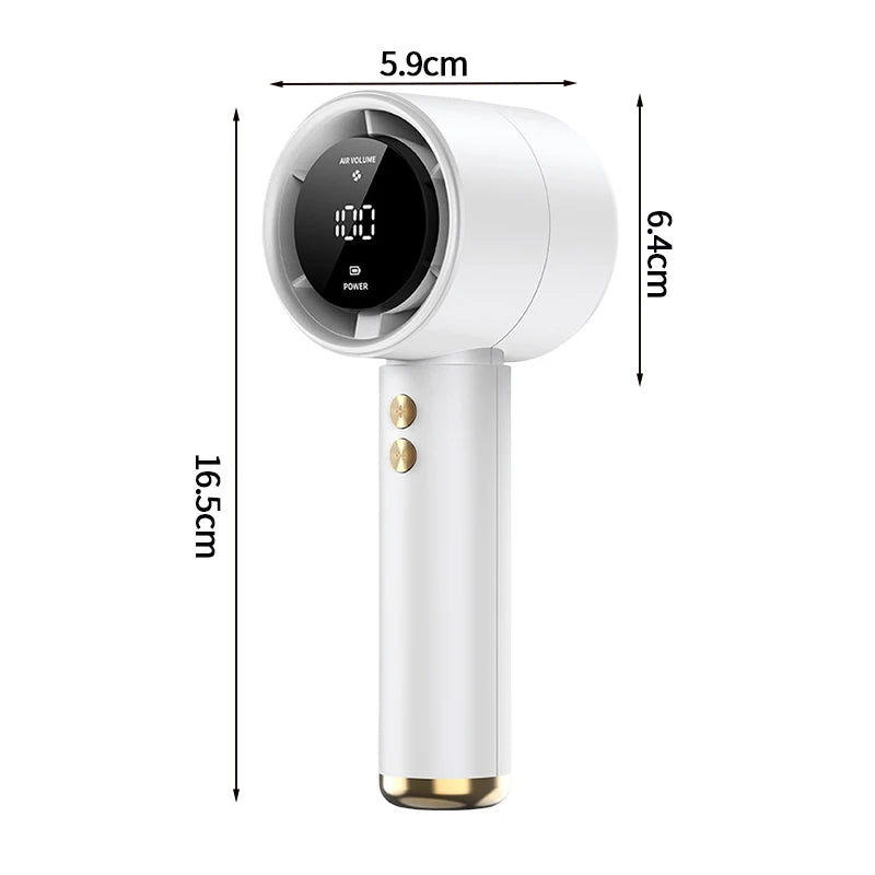 Mini Bladeless Handheld Electric Fan USB Rechargeable Portable High-Speed Personal Eyelash Fan for On-the-Go Cooling