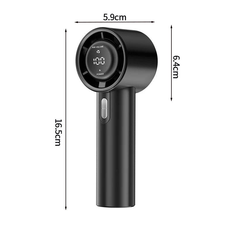 Mini Bladeless Handheld Electric Fan USB Rechargeable Portable High-Speed Personal Eyelash Fan for On-the-Go Cooling