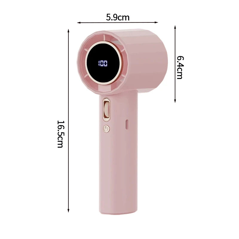 Mini Bladeless Handheld Electric Fan USB Rechargeable Portable High-Speed Personal Eyelash Fan for On-the-Go Cooling