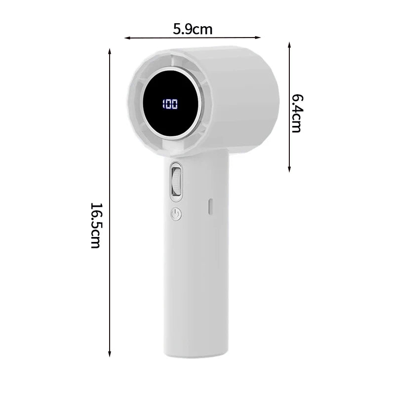 Mini Bladeless Handheld Electric Fan USB Rechargeable Portable High-Speed Personal Eyelash Fan for On-the-Go Cooling
