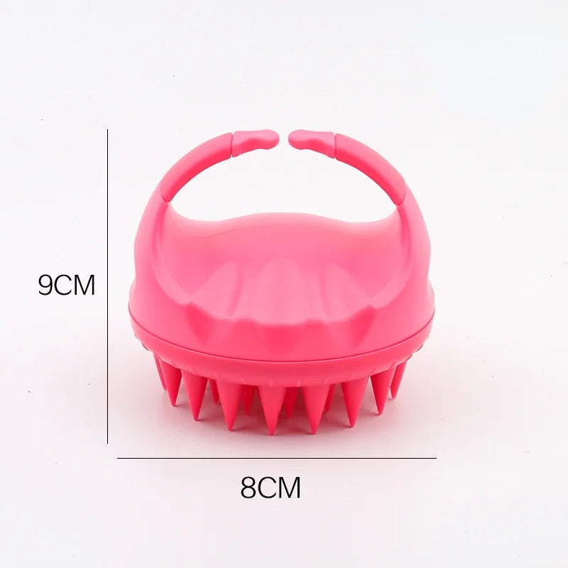 Portable Silicone Shampoo Brush Handheld Round Soft Scalp Massage Brush Bath Massage Brush Hair Shower Brush Comb Hair Care