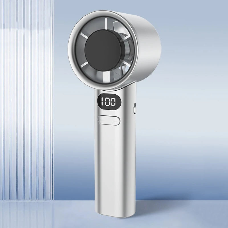 Mini Bladeless Handheld Electric Fan USB Rechargeable Portable High-Speed Personal Eyelash Fan for On-the-Go Cooling