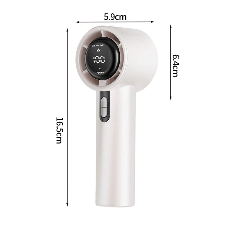 Mini Bladeless Handheld Electric Fan USB Rechargeable Portable High-Speed Personal Eyelash Fan for On-the-Go Cooling