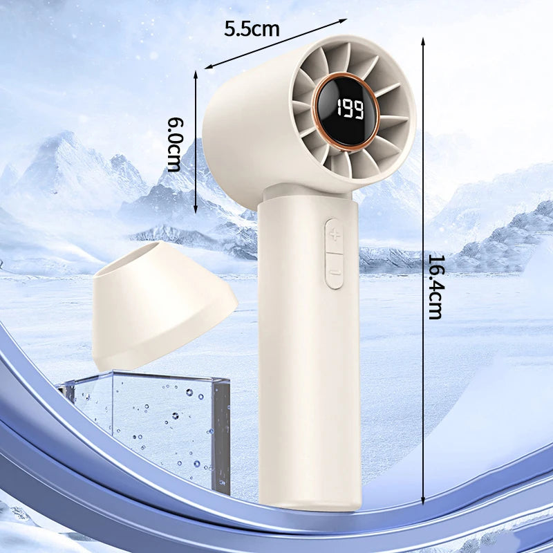 Mini Bladeless Handheld Electric Fan USB Rechargeable Portable High-Speed Personal Eyelash Fan for On-the-Go Cooling
