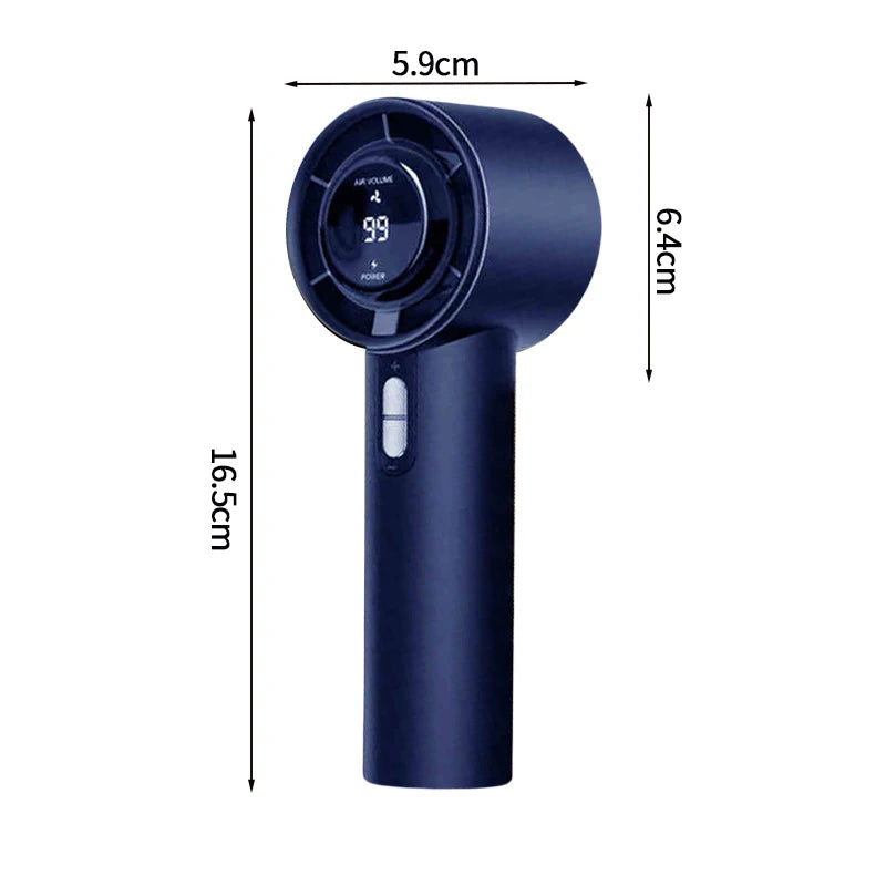Mini Bladeless Handheld Electric Fan USB Rechargeable Portable High-Speed Personal Eyelash Fan for On-the-Go Cooling
