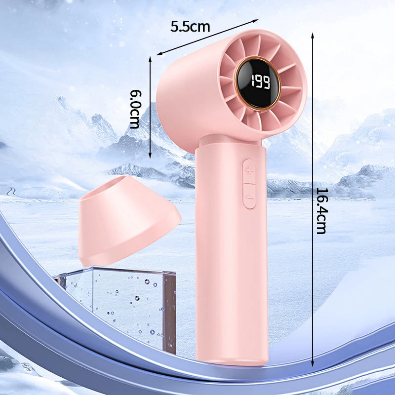 Mini Bladeless Handheld Electric Fan USB Rechargeable Portable High-Speed Personal Eyelash Fan for On-the-Go Cooling