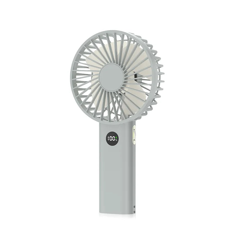 Portable Handheld High-Speed USB Fan with LED Display Rechargeable Big Wind Small Fan for Students Outdoor Use
