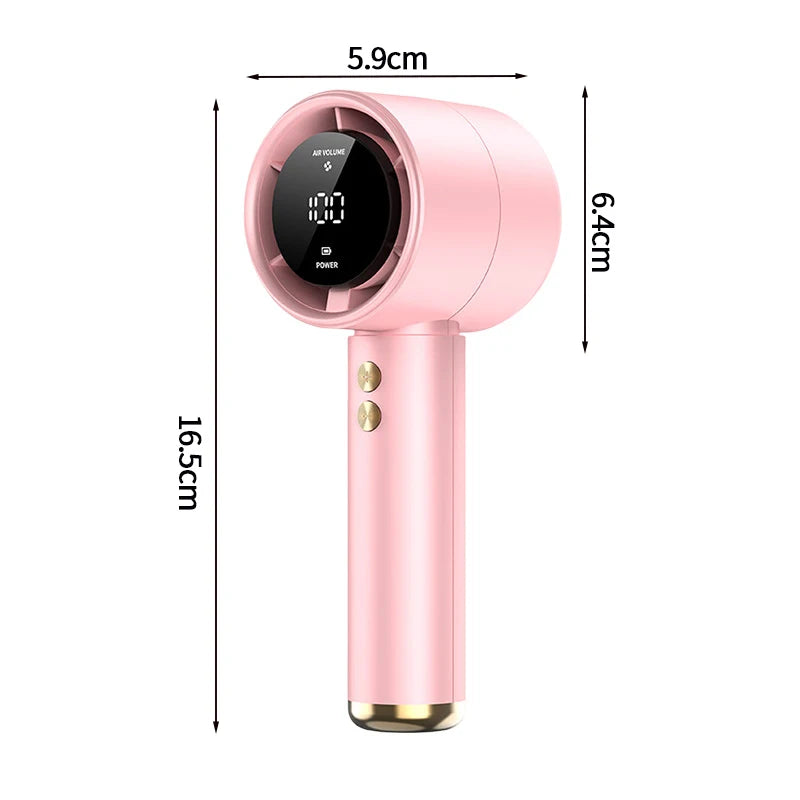 Mini Bladeless Handheld Electric Fan USB Rechargeable Portable High-Speed Personal Eyelash Fan for On-the-Go Cooling