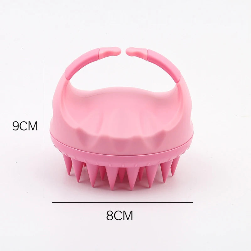 Portable Silicone Shampoo Brush Handheld Round Soft Scalp Massage Brush Bath Massage Brush Hair Shower Brush Comb Hair Care