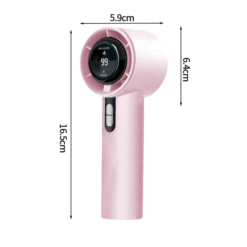 Mini Bladeless Handheld Electric Fan USB Rechargeable Portable High-Speed Personal Eyelash Fan for On-the-Go Cooling