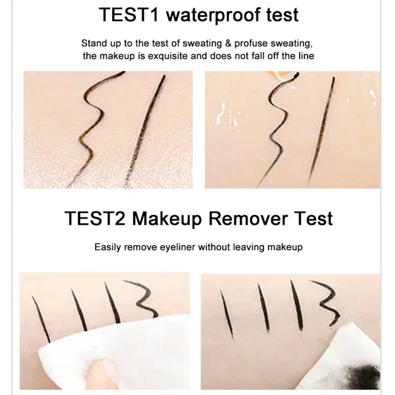 Double-ended 2 in1 Stamp Liquid Eyeliner Pencil Waterproof Lasting Fast Dry Black Seal Eye Liner Pen Make Up For Women Cosmetics