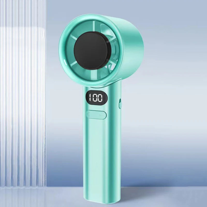 Mini Bladeless Handheld Electric Fan USB Rechargeable Portable High-Speed Personal Eyelash Fan for On-the-Go Cooling