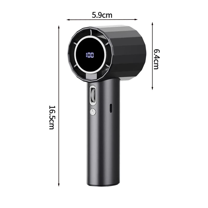 Mini Bladeless Handheld Electric Fan USB Rechargeable Portable High-Speed Personal Eyelash Fan for On-the-Go Cooling